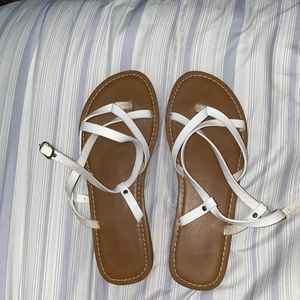 white sandals